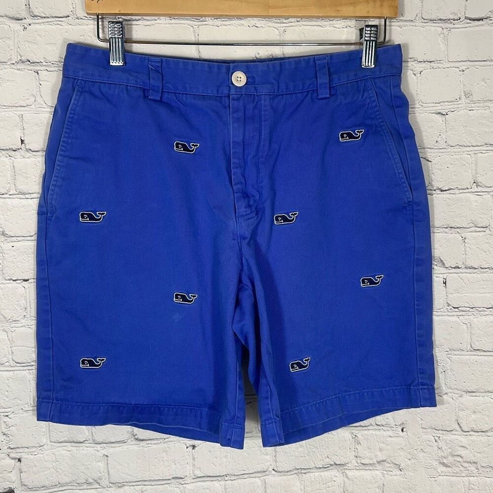 Vineyard Vines Breaker Shorts men’s Size 32 embroidered whale Blue READ